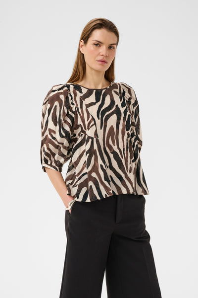 In Wear Rosalie Top, Haze Zebra