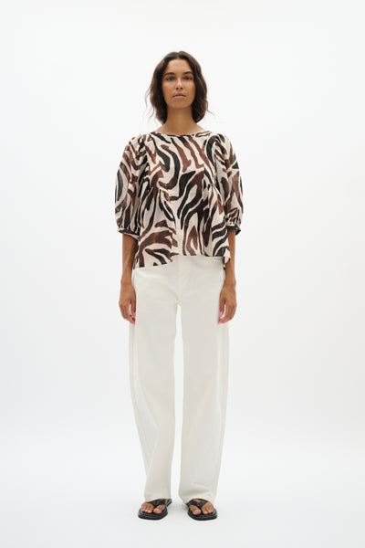 In Wear Rosalie Top, Haze Zebra