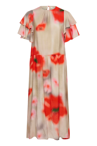 In Wear Reagan Dress, Large Poppies Red