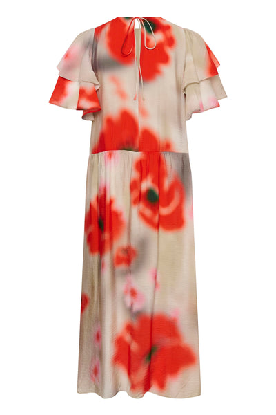 In Wear Reagan Dress, Large Poppies Red