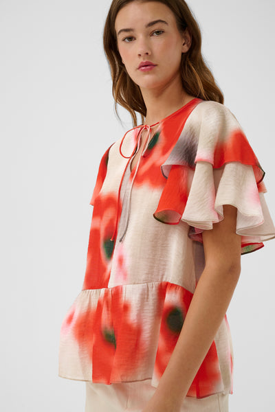 In Wear Reagan Blouse, Red Poppies