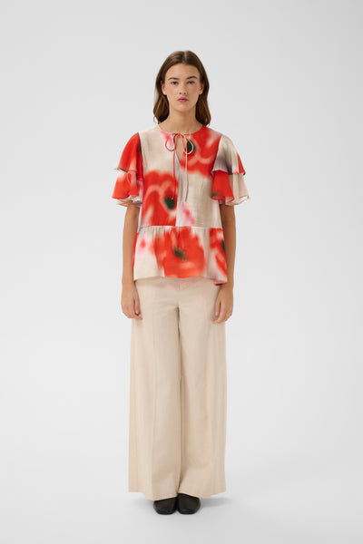 In Wear Reagan Blouse, Red Poppies