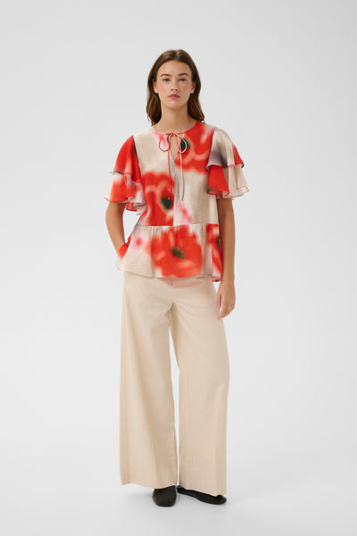 In Wear Reagan Blouse, Red Poppies