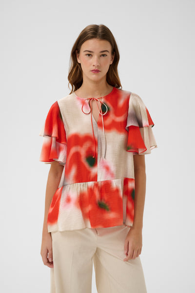 In Wear Reagan Blouse, Red Poppies