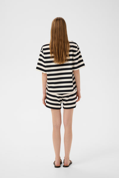 In Wear Elora Pannie Striped T-Shirt, Black/Whisper White