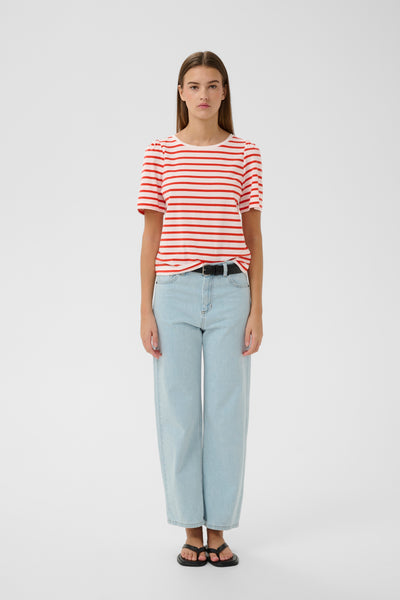 In Wear Pfia T-Shirt, Red Slim Stripe