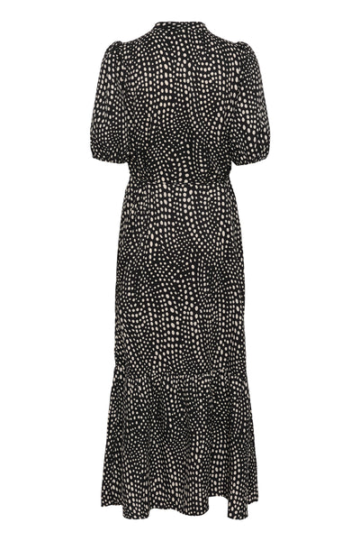 In Wear Liberty Dress, Black Faded Dot - Flax In Bloom