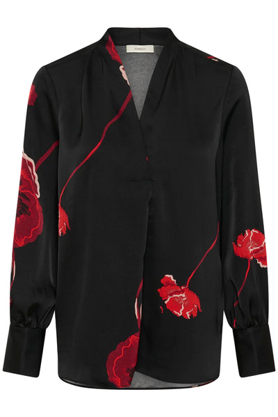 In Wear Dawn Blouse, Black Poppy