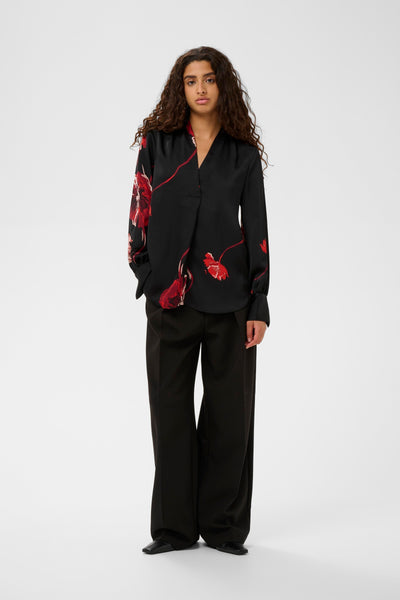 In Wear Dawn Blouse, Black Poppy