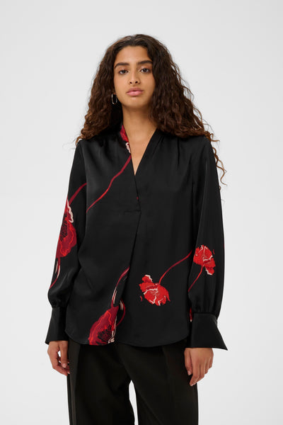 In Wear Dawn Blouse, Black Poppy