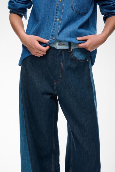 In Wear Glenna Barrel Jeans, Denim Mix Blue
