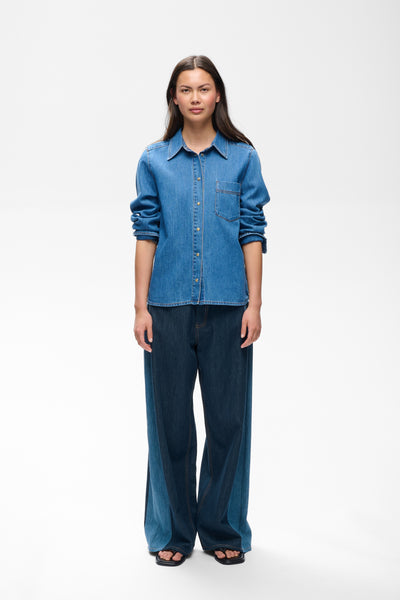 In Wear Glenna Barrel Jeans, Denim Mix Blue