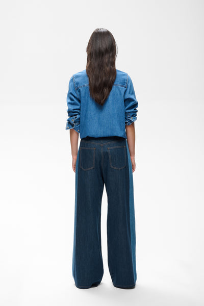 In Wear Glenna Barrel Jeans, Denim Mix Blue