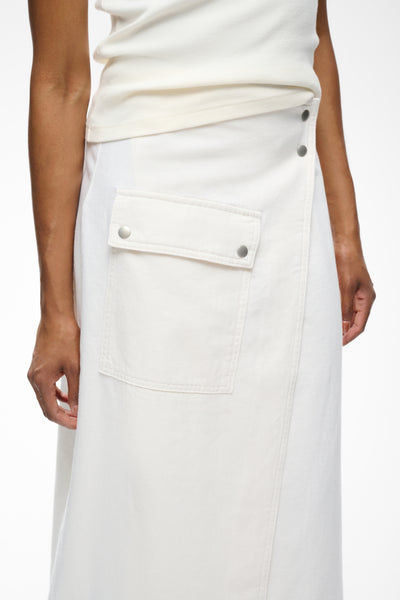 In Wear Gladys Denim Wrap Skirt, Ecru Melange