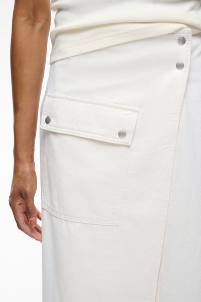 In Wear Gladys Denim Wrap Skirt, Ecru Melange