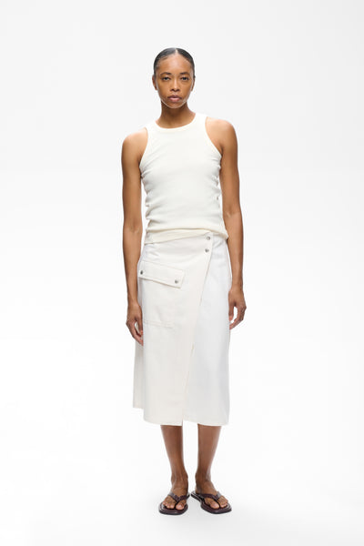 In Wear Gladys Denim Wrap Skirt, Ecru Melange