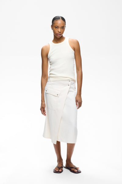 In Wear Gladys Denim Wrap Skirt, Ecru Melange