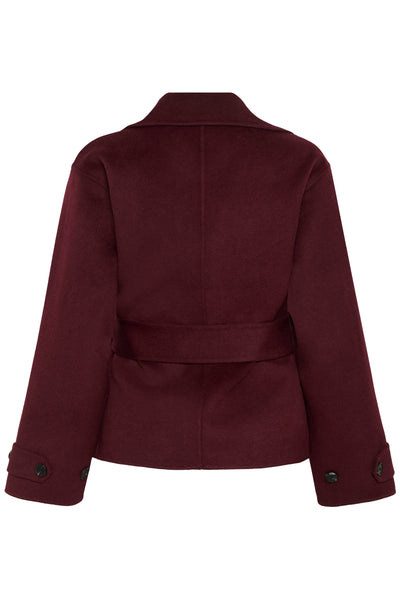 In Wear Zilla Wool Blend Short Coat, Zinfandel