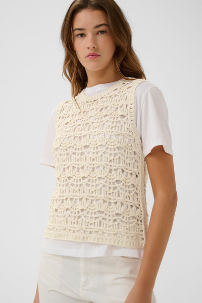 In Wear Nete Knitted Top, Ecru