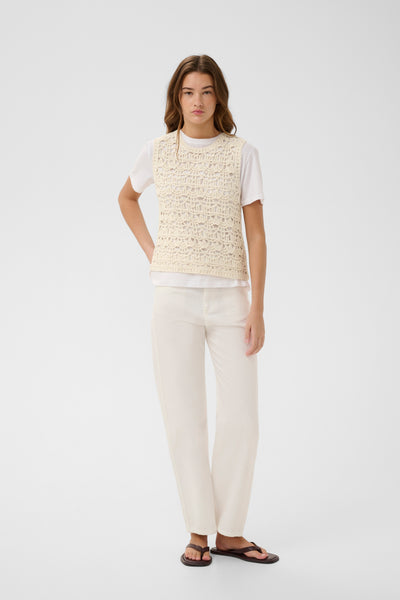 In Wear Nete Knitted Top, Ecru
