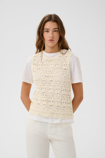In Wear Nete Knitted Top, Ecru