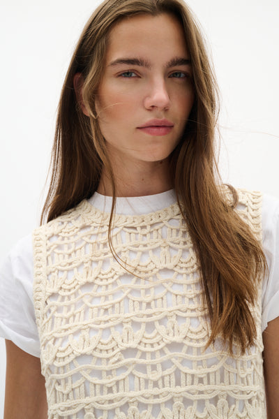 In Wear Nete Knitted Top, Ecru