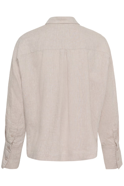 In Wear Rowan Neola Linen Blend Shirt, Ecru