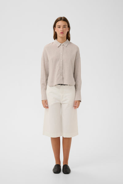 In Wear Rowan Neola Linen Blend Shirt, Ecru