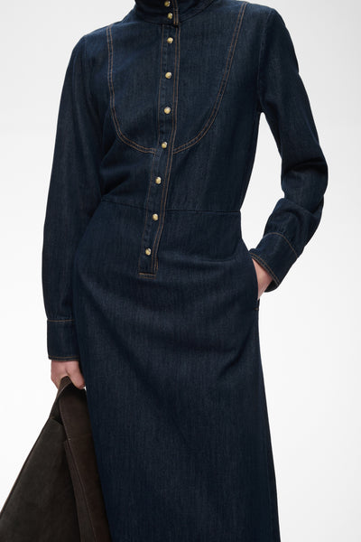 In Wear Hiro Dress, Dark Denim