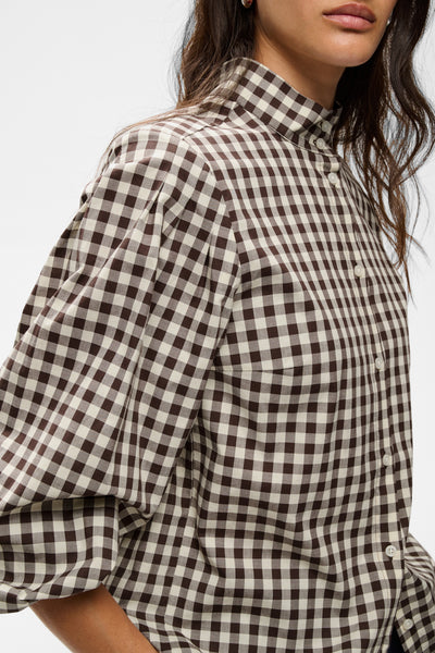 In Wear Haima Gingham Shirt, Chocolate/Cream