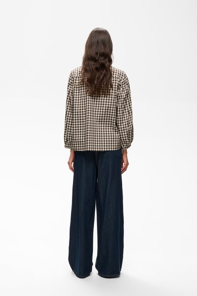 In Wear Haima Gingham Shirt, Chocolate/Cream