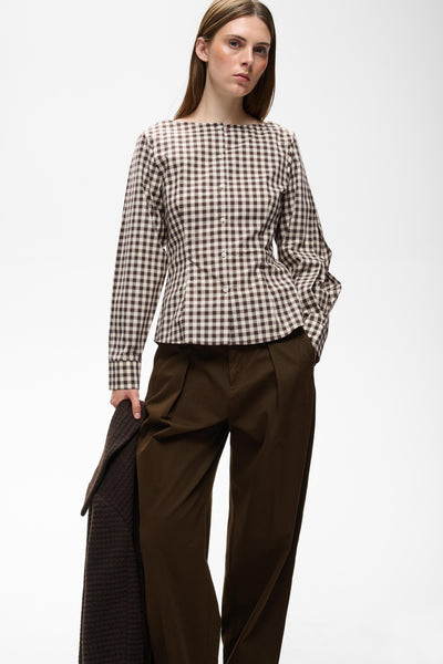 In Wear Haiko Tinnikka Cotton Trousers, Chocolate Brown