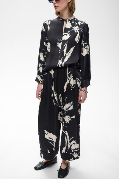 In Wear Meadow Trousers, Black Painted Flower