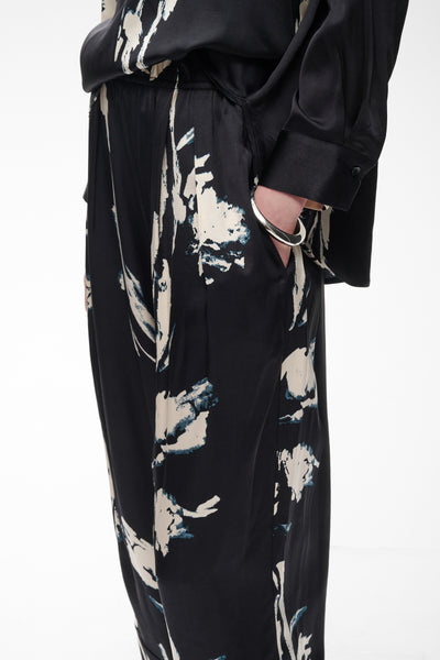 In Wear Meadow Trousers, Black Painted Flower