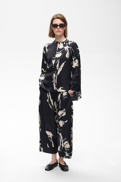 In Wear Meadow Trousers, Black Painted Flower