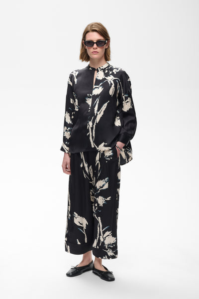 In Wear Meadow Trousers, Black Painted Flower