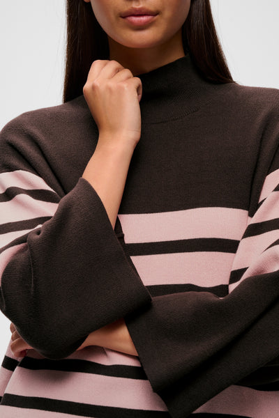 In Wear Tilda Knit, Chocolate and Pink stripe