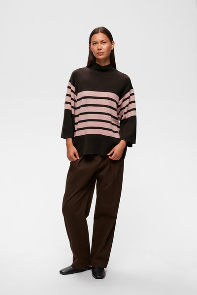 In Wear Tilda Knit, Chocolate and Pink stripe