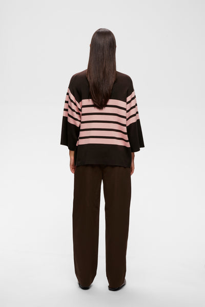 In Wear Tilda Knit, Chocolate and Pink stripe