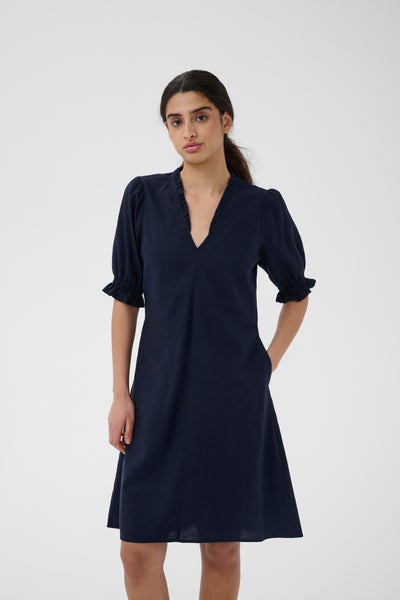 In Wear Edith Rigitta Linen Dress, Black
