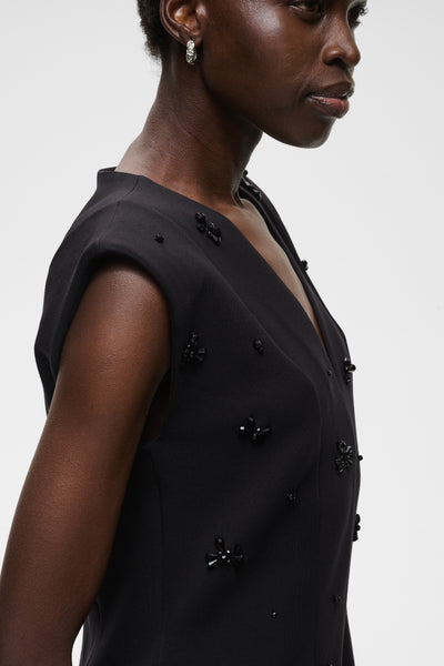 InWear Baya Vincent Top, Black Flower Sequins