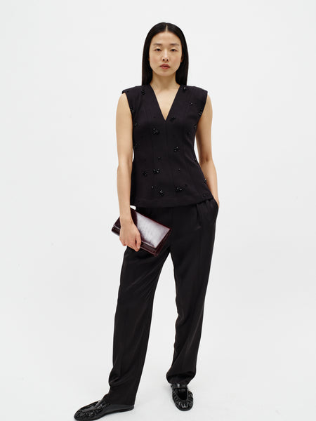 InWear Baya Vincent Top, Black Flower Sequins
