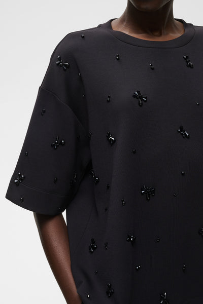 InWear Baya Pannie Top, Black Sequin Flower