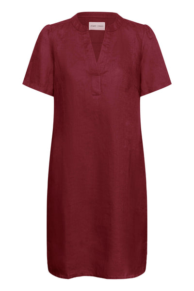 Part Two Aminase Linen Dress, Burnt Russet