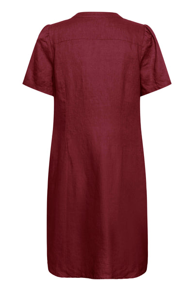 Part Two Aminase Linen Dress, Burnt Russet