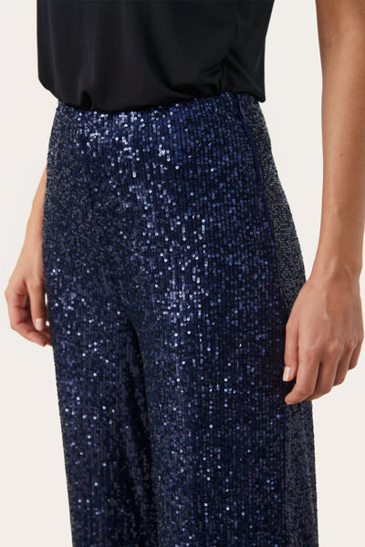 Part Two Tatiana Sequin Trouser, Midnight Sail