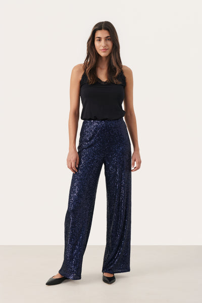 Part Two Tatiana Sequin Trouser, Midnight Sail