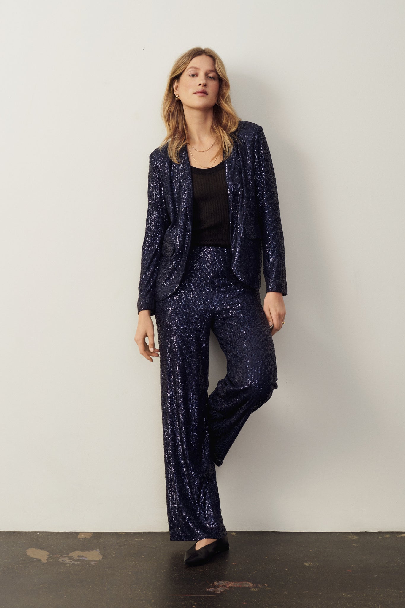 Part Two Tatiana Sequin Trouser, Midnight Sail