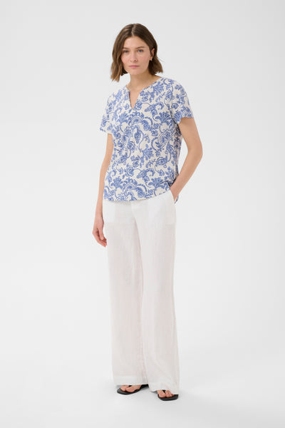 Part Two Gesinas T-Shirt, Blue Dot Paisley