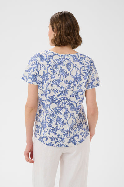 Part Two Gesinas T-Shirt, Blue Dot Paisley